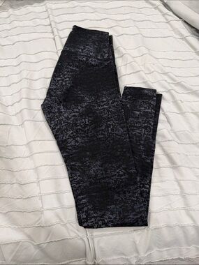 lululemon athletica Black and Dark Gray Patterned Leggings